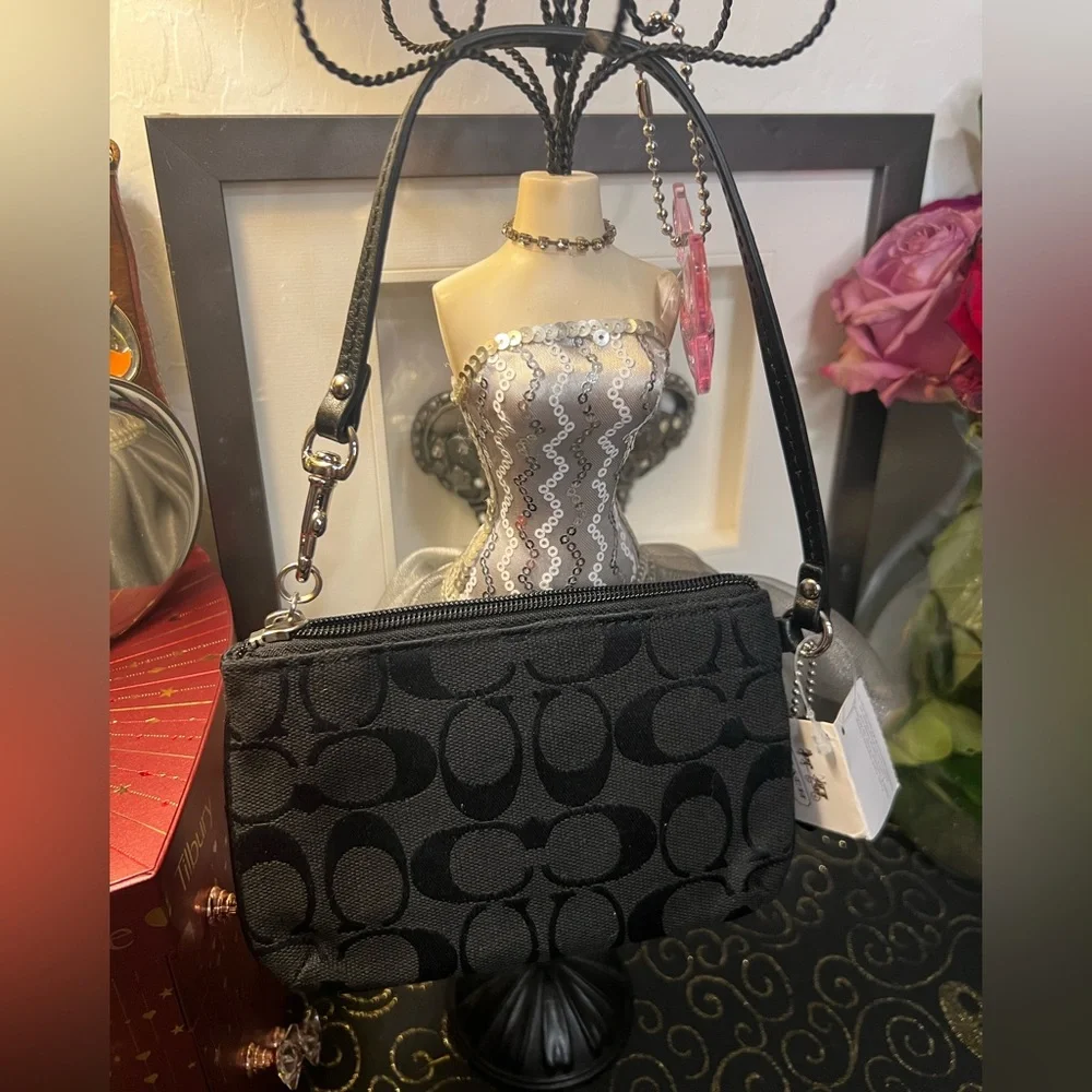 Coach Black Signature C Wristlet